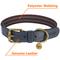 Show in main carousel: Blueberry Pet Genuine Leather & Polyester Combo Adjustable Dog Collar, Noir Grey/Burgundy, Small: 12 to 15-in neck, 3/4-in wide slide 5 of 10