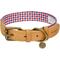 Show in main carousel: Blueberry Pet Geometric Squares Polyester Fabric Webbing & Soft Genuine Leather Dog Collar, Multicolor, Medium: 15 to 18-in neck, 1-in wide slide 1 of 5