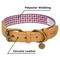 Show in main carousel: Blueberry Pet Geometric Squares Polyester Fabric Webbing & Soft Genuine Leather Dog Collar, Multicolor, Small: 12 to 15-in neck, 3/4-in wide slide 4 of 6