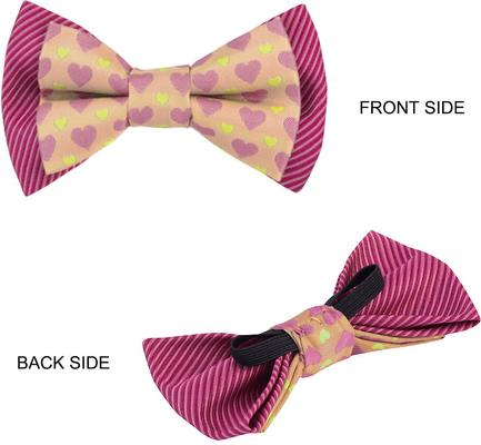Show full view: Blueberry Pet Heart & Stripe Handmade Detachable Bow Tie Personalized Dog Collar, Medium: 14.5 to 20-in neck 3/4-in wide slide 3 of 7