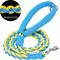 Show in main carousel: Blueberry Pet Heavy Duty Braided Handmade Rope Polyester Reflective Dog Leash, 4-ft long, 3/4-in wide, Azure Blue/ Lime Yellow slide 1 of 4