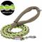 Show in main carousel: Blueberry Pet Heavy Duty Braided Handmade Rope Polyester Reflective Dog Leash, 4-ft long, 3/4-in wide, Deep Beige/ Neon Green slide 1 of 4