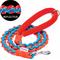 Show in main carousel: Blueberry Pet Heavy Duty Braided Handmade Rope Polyester Reflective Dog Leash, 4-ft long, 3/4-in wide, Flame Red/ Azure Blue slide 1 of 4