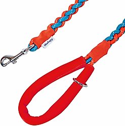 Blueberry Pet Heavy Duty Braided Handmade Rope Polyester Reflective Dog Leash, 4-ft long, 3/4-in wide, Flame Red/ Azure Blue slide 2 of 3
