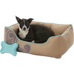 Show in main carousel: Blueberry Pet Inspired Embroidery Paisley Bolster Dog Bed with Removable Cover, Beige, Medium slide 4 of 9