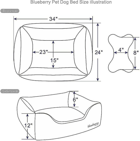 Show full view: Blueberry Pet Inspired Embroidery Paisley Bolster Dog Bed with Removable Cover, Beige, Medium slide 8 of 9