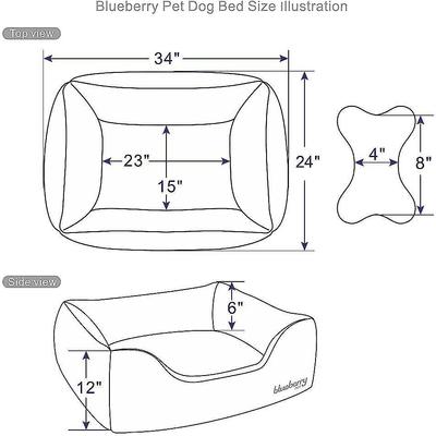 Show full view: Blueberry Pet Inspired Embroidery Paisley Bolster Dog Bed with Removable Cover, Beige, Medium slide 8 of 9