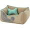 Show in main carousel: Blueberry Pet Inspired Embroidery Paisley Bolster Dog Bed with Removable Cover, Beige, Small slide 3 of 9