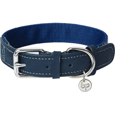 Blueberry Pet Blueberry Pet Leather Tribal Dog Collar, Navy, Small