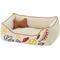 Show in main carousel: Blueberry Pet Leaves Canvas Bolster Dog Bed with Removable Cover, Mahogany/Beige, Large slide 3 of 11