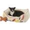 Show in main carousel: Blueberry Pet Leaves Canvas Bolster Dog Bed with Removable Cover, Mahogany/Beige, Large slide 4 of 11
