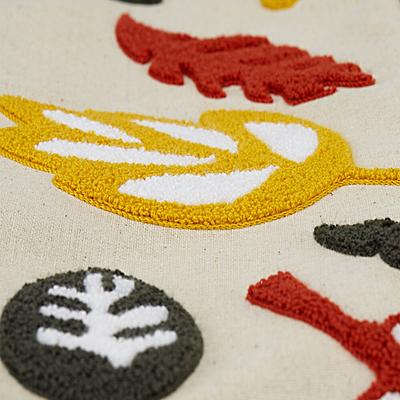 Show full view: Blueberry Pet Leaves Canvas Bolster Dog Bed with Removable Cover, Mahogany/Beige, Large slide 5 of 11