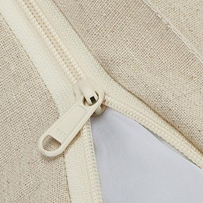 Show full view: Blueberry Pet Leaves Canvas Bolster Dog Bed with Removable Cover, Mahogany/Beige, Large slide 6 of 11