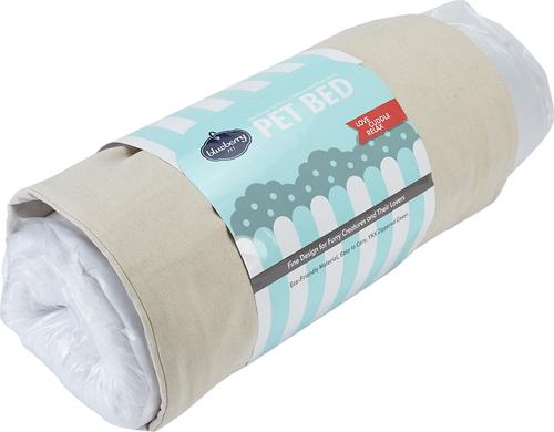 Show full view: Blueberry Pet Leaves Canvas Bolster Dog Bed with Removable Cover, Mahogany/Beige, Large slide 8 of 11