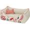 Show in main carousel: Blueberry Pet Leaves Canvas Bolster Dog Bed with Removable Cover, Pink/Beige, Medium slide 3 of 11