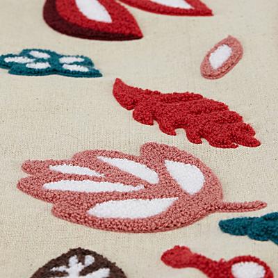 Show full view: Blueberry Pet Leaves Canvas Bolster Dog Bed with Removable Cover, Pink/Beige, Medium slide 5 of 11