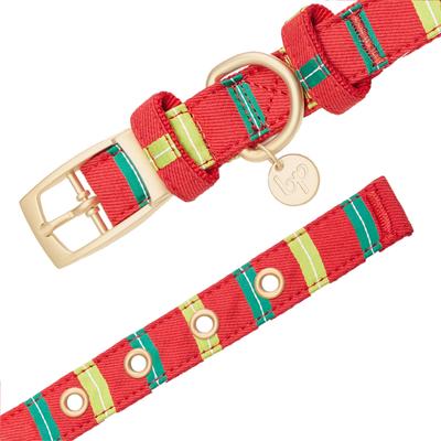 Show full view: Blueberry Pet Luxurious Christmas Festival Striped Dog Collar, Medium slide 6 of 9