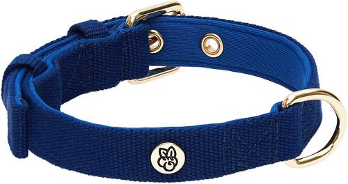 Show full view: Blueberry Pet Modern Iconic Padded Polyester Dog Collar & Leash Set, Indigo Blue, Medium: 14.5 to 20-in neck, 1/2-in wide slide 3 of 5