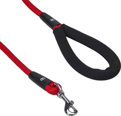Show full view: Blueberry Pet Modern Iconic Padded Polyester Dog Collar & Leash Set, Scarlet Red, Small: 12 to 16-in neck, 5/8-in wide slide 4 of 5
