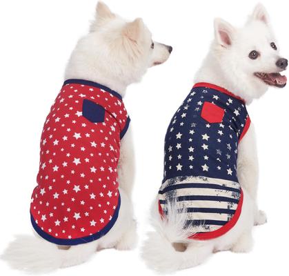 Show full view: Blueberry Pet National Pride American Flag Cotton Personalized Dog T-Shirt, 2 count, 10-in slide 3 of 8