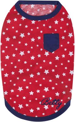 Show full view: Blueberry Pet National Pride American Flag Cotton Personalized Dog T-Shirt, 2 count, 14-in slide 3 of 7