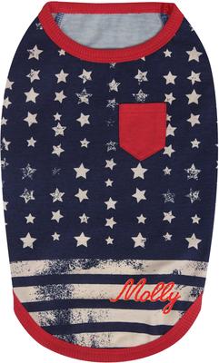 Show full view: Blueberry Pet National Pride American Flag Cotton Personalized Dog T-Shirt, 2 count, 14-in slide 4 of 7