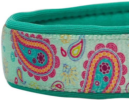 Show full view: Blueberry Pet Paisley Print Polyester Dog Collar, Emerald Green, Large: 18 to 26-in neck, 1-in wide slide 4 of 8