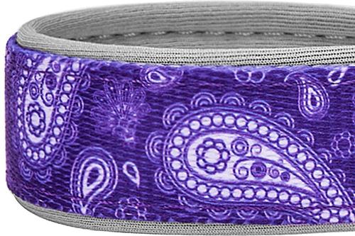 Show full view: Blueberry Pet Paisley Print Polyester Dog Collar, Violet, Medium: 14.5 to 20-in neck, 3/4-in wide slide 5 of 8