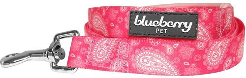 Show full view: Blueberry Pet Paisley Print Polyester Dog Leash, Pink, Medium: 5-ft long, 3/4-in wide slide 3 of 8