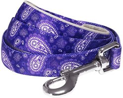 Blueberry Pet Paisley Print Polyester Dog Leash, Violet, Small: 5-ft long, 5/8-in wide