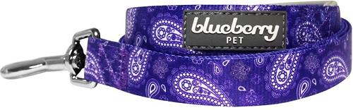 Show full view: Blueberry Pet Paisley Print Polyester Dog Leash, Violet, Small: 5-ft long, 5/8-in wide slide 3 of 8