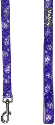 Show full view: Blueberry Pet Paisley Print Polyester Dog Leash, Violet, Small: 5-ft long, 5/8-in wide slide 4 of 8