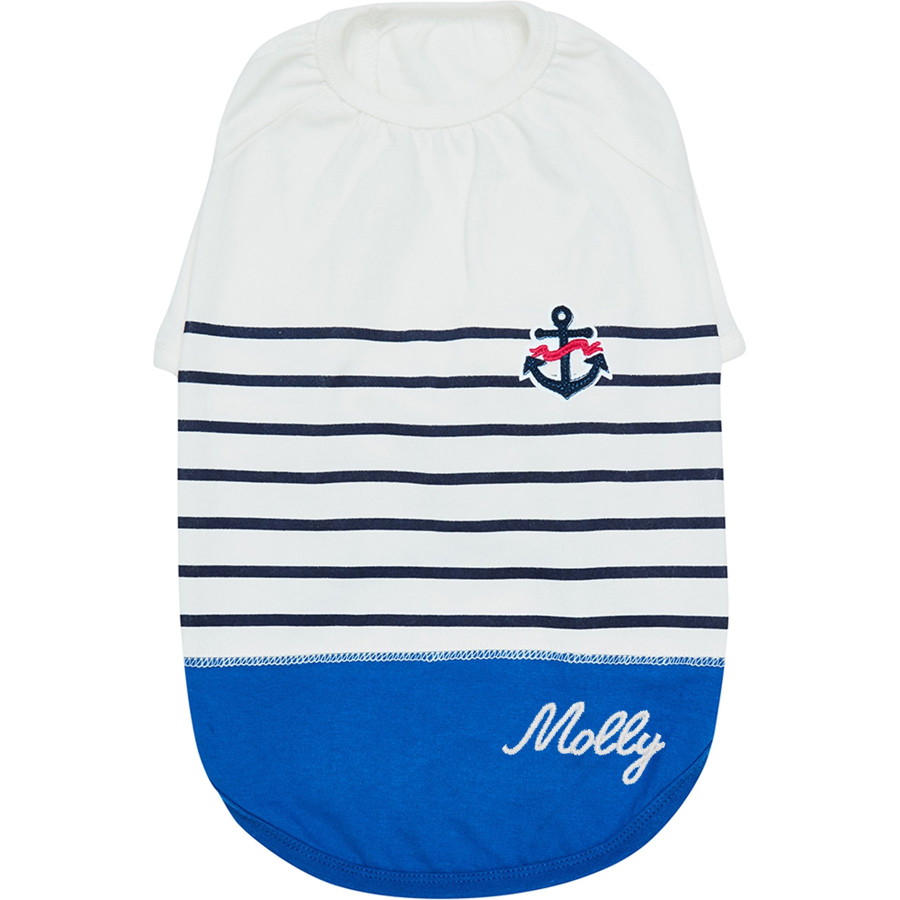 Blueberry Pet Pocket Cotton Personalized Dog T-Shirt, Blue, 10-in