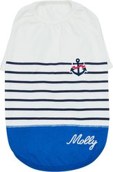 Blueberry Pet Pocket Cotton Personalized Dog T-Shirt, Blue, 14-in