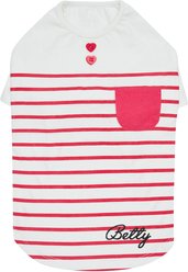 Blueberry Pet Pocket Cotton Personalized Dog T-Shirt, Pink, 16-in