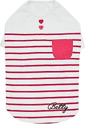 Blueberry Pet Pocket Cotton Personalized Dog T-Shirt, Pink, 18-in