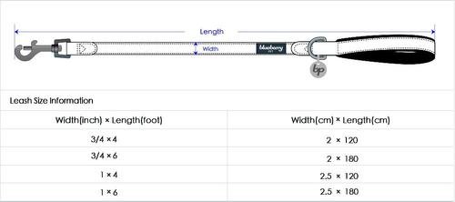 Show full view: Blueberry Pet Polyester Fabric Webbing & Soft Genuine Leather Dog Leash, Chocolate/Taupe, Large : 6-ft long, 1-in wide slide 6 of 6