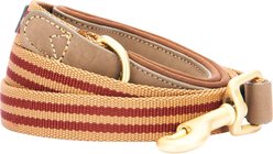 Blueberry Pet Polyester Fabric Webbing & Soft Genuine Leather Dog Leash, Red/Brown, Large : 6-ft long, 1-in wide