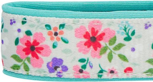 Show full view: Blueberry Pet Pretty Posies Spring Padded Polyester Dog Collar, Garden Green, Medium: 14.5 to 20-in neck, 3/4-in wide slide 6 of 8
