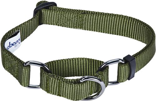 Show full view: Blueberry Pet Safety Training Personalized Martingale Dog Collar, Military Green, Small: 12 to 16-in neck, 5/8-in wide slide 3 of 7