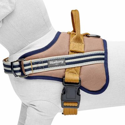 Show full view: Blueberry Pet Soft & Comfy 3M Reflective Multi-Colored Stripe Mesh Padded Service Dog Harness, Olive/ Blue/Gray, Medium: 21.5 to 26.75-in chest slide 4 of 6