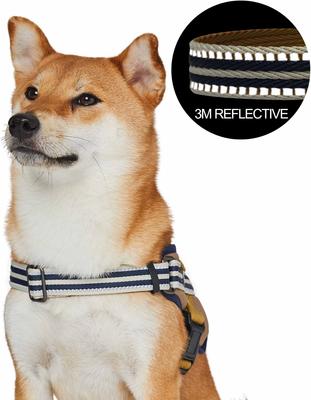 Show full view: Blueberry Pet Soft & Comfy 3M Reflective Multi-Colored Stripe Mesh Padded Service Dog Harness, Olive/ Blue/Gray, Medium: 21.5 to 26.75-in chest slide 2 of 6