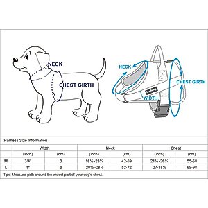 Blueberry Pet Soft & Comfy 3M Reflective Multi-Colored Stripe Mesh Padded Service Dog Harness, Olive/Blue/Gray, Large: 27 to 38.5-in chest