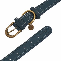 Blueberry Pet Soft & Comfy Genuine Leather Adjustable Dog Collar, Navy Blue, Small: 12 to 15-in neck, 3/4-in wide slide 2 of 6