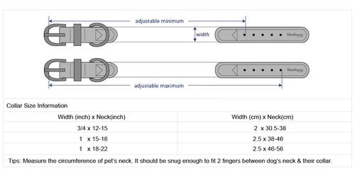 Show full view: Blueberry Pet Soft & Comfy Genuine Leather Adjustable Dog Collar, Navy Blue, Small: 12 to 15-in neck, 3/4-in wide slide 6 of 7