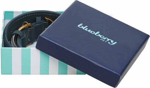 Show full view: Blueberry Pet Soft & Comfy Genuine Leather Adjustable Dog Collar, Navy Blue, Small: 12 to 15-in neck, 3/4-in wide slide 2 of 7