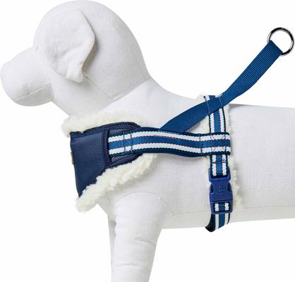 Show full view: Blueberry Pet Soft & Comfy Multi Color Stripe Fleece Padded Chest Dog Harness, Blue, Small: 16.5 to 21-in chest slide 6 of 9