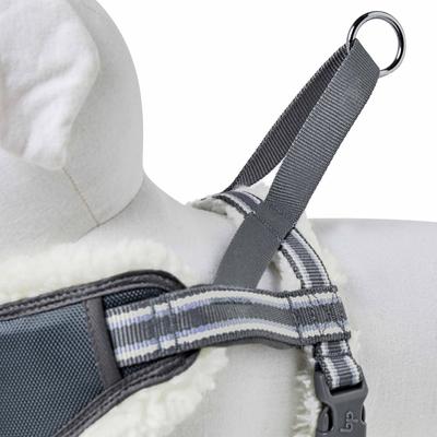 Show full view: Blueberry Pet Soft & Comfy Multi Color Stripe Fleece Padded Chest Dog Harness, Grey, Large: 30 to 38.5-in chest slide 7 of 9