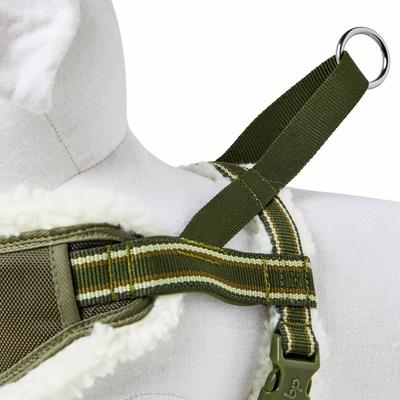 Show full view: Blueberry Pet Soft & Comfy Multi Color Stripe Fleece Padded Chest Dog Harness, Olive Green, Large: 30 to 38.5-in chest slide 6 of 8