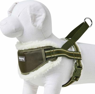Show full view: Blueberry Pet Soft & Comfy Multi Color Stripe Fleece Padded Chest Dog Harness, Olive Green, Large: 30 to 38.5-in chest slide 4 of 8